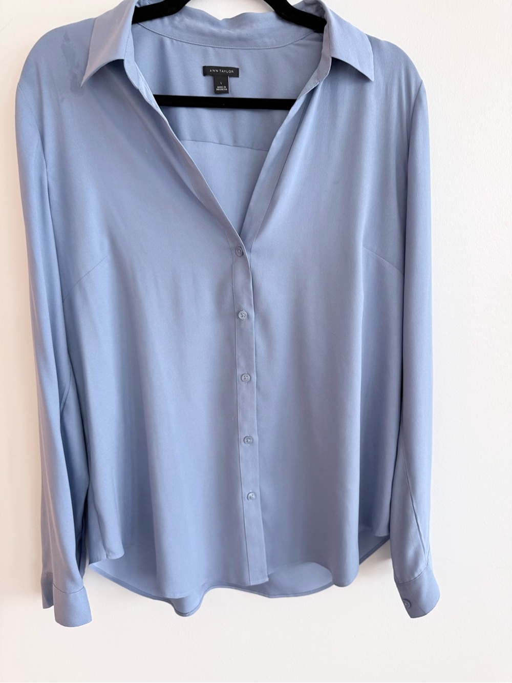 Ann Taylor Pale Blue Button-Down Blouse